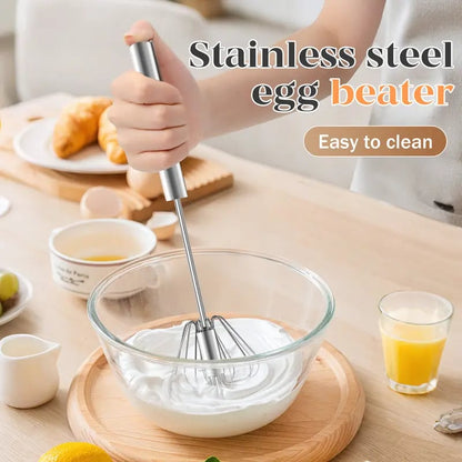 havitera®🥄✨LAST DAY 50% OFF ✨ Stainless Steel Hand-Push Rotary Whisk – Effortless Mixing in Seconds!