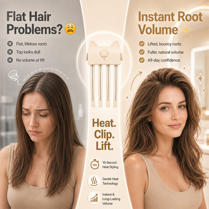 🎉48K+ Sold 💇 Wireless Heated Volumizing Root Lift Clip, Portable Travel Hair Styling Tool for Flat Fine Hair