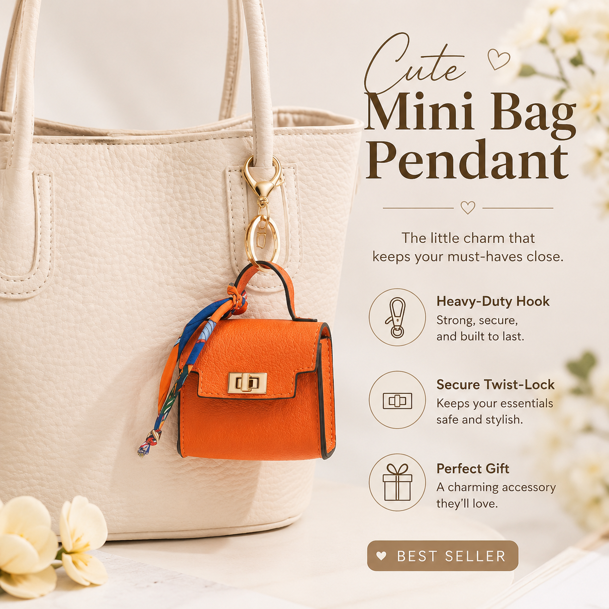 💥 Almost Gone! Cute Mini Bag Pendant for Car Keys & Purses 🌈 Top-Tier Leather. Don't Miss the Season’s Best Seller! 🏆