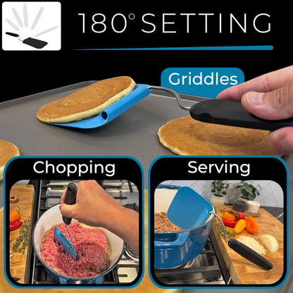 🔥Adjustable Angle Spatula – Turner & Flipper for Eggs, Pancakes, Burgers | Swappable Spatula Heads