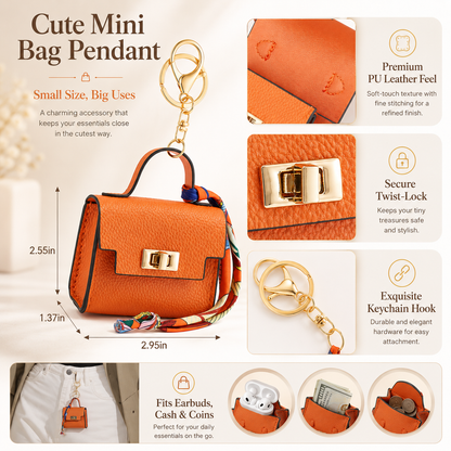 💥 Almost Gone! Cute Mini Bag Pendant for Car Keys & Purses 🌈 Top-Tier Leather. Don't Miss the Season’s Best Seller! 🏆