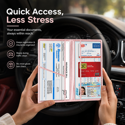 ✨Car Registration & Insurance Card Holder,Car Essential Document Wallet
