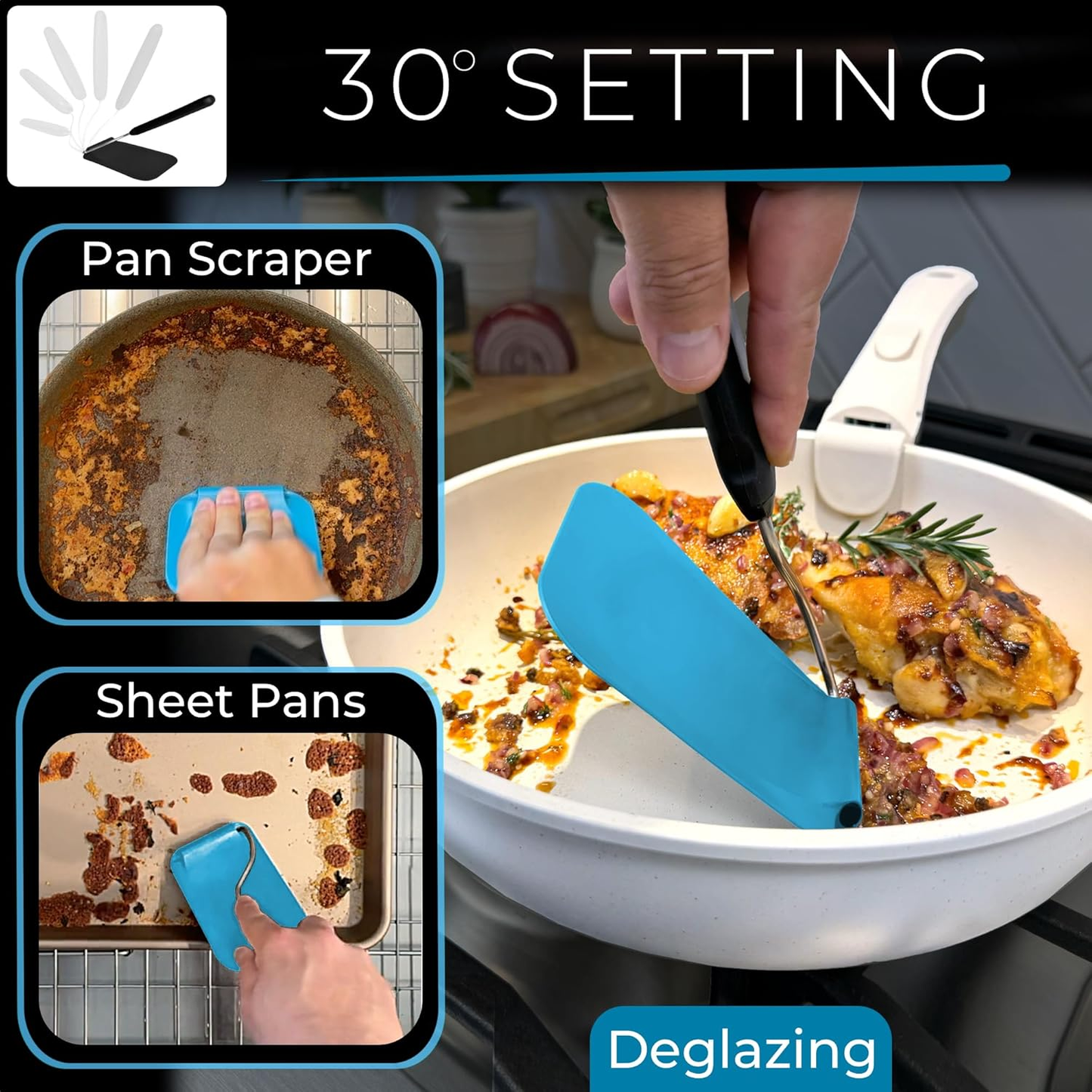 🔥Adjustable Angle Spatula – Turner & Flipper for Eggs, Pancakes, Burgers | Swappable Spatula Heads