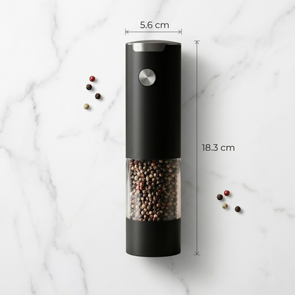 Havitera | The Precision Grind: Sleek Matte Black Electric Gravity Pepper Mill