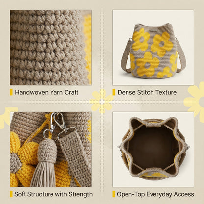 Handmade Crochet Flower Tote 🌼✨