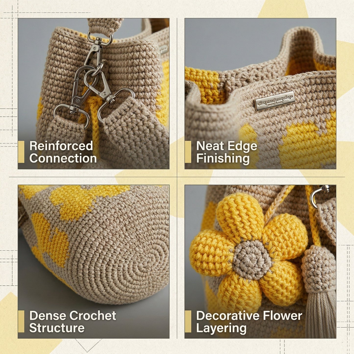 Handmade Crochet Flower Tote 🌼✨
