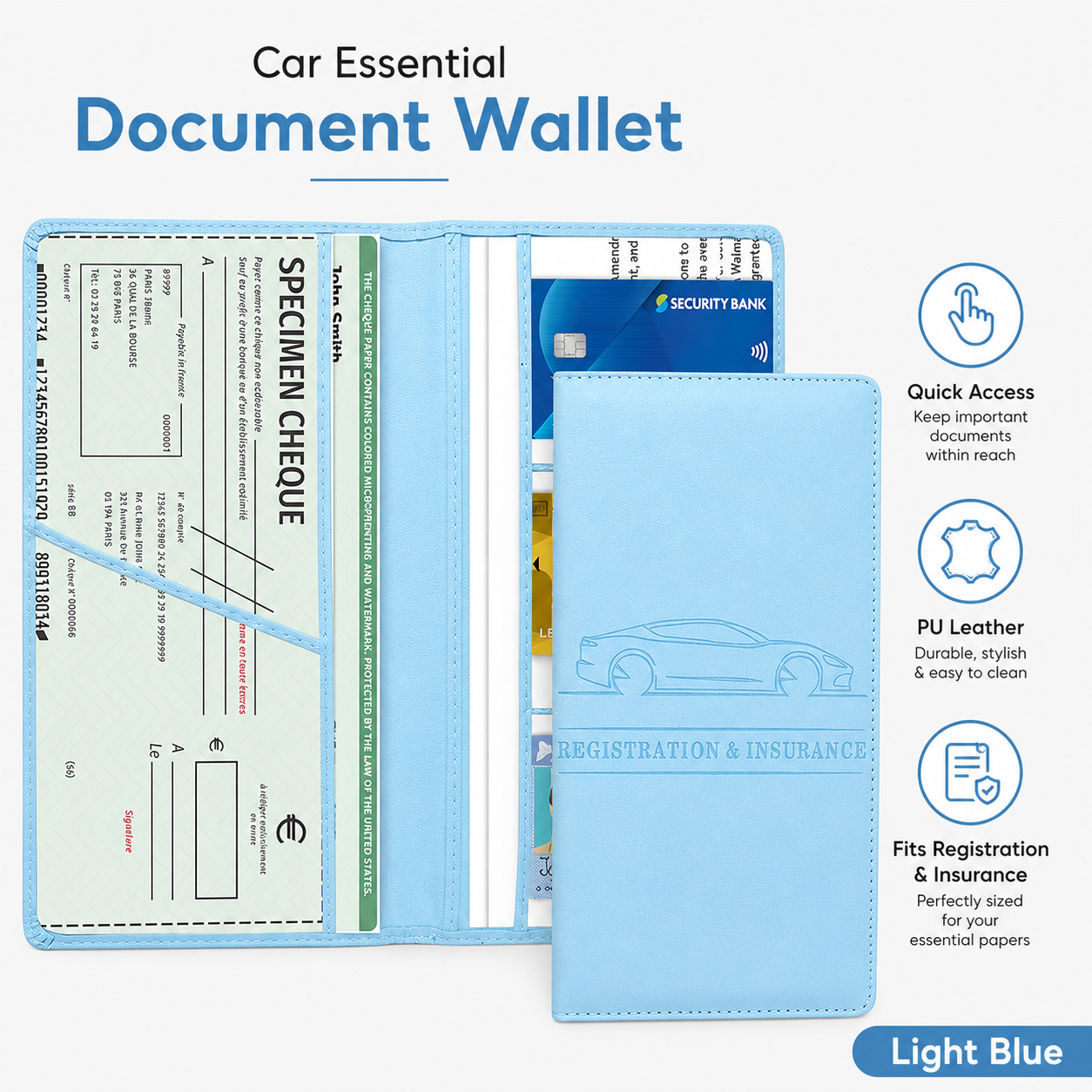 ✨Car Registration & Insurance Card Holder,Car Essential Document Wallet