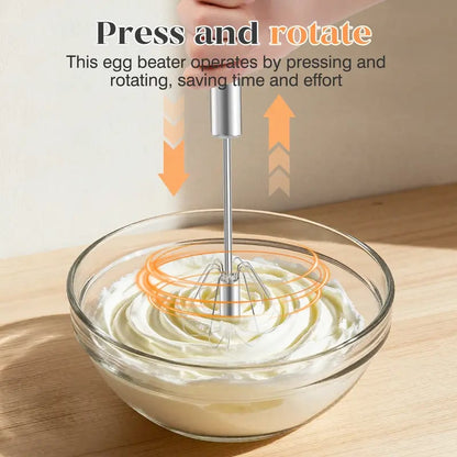 havitera®🥄✨LAST DAY 50% OFF ✨ Stainless Steel Hand-Push Rotary Whisk – Effortless Mixing in Seconds!