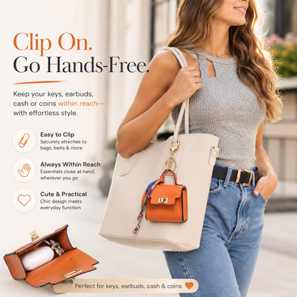 💥 Almost Gone! Cute Mini Bag Pendant for Car Keys & Purses 🌈 Top-Tier Leather. Don't Miss the Season’s Best Seller! 🏆
