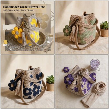 Handmade Crochet Flower Tote 🌼✨