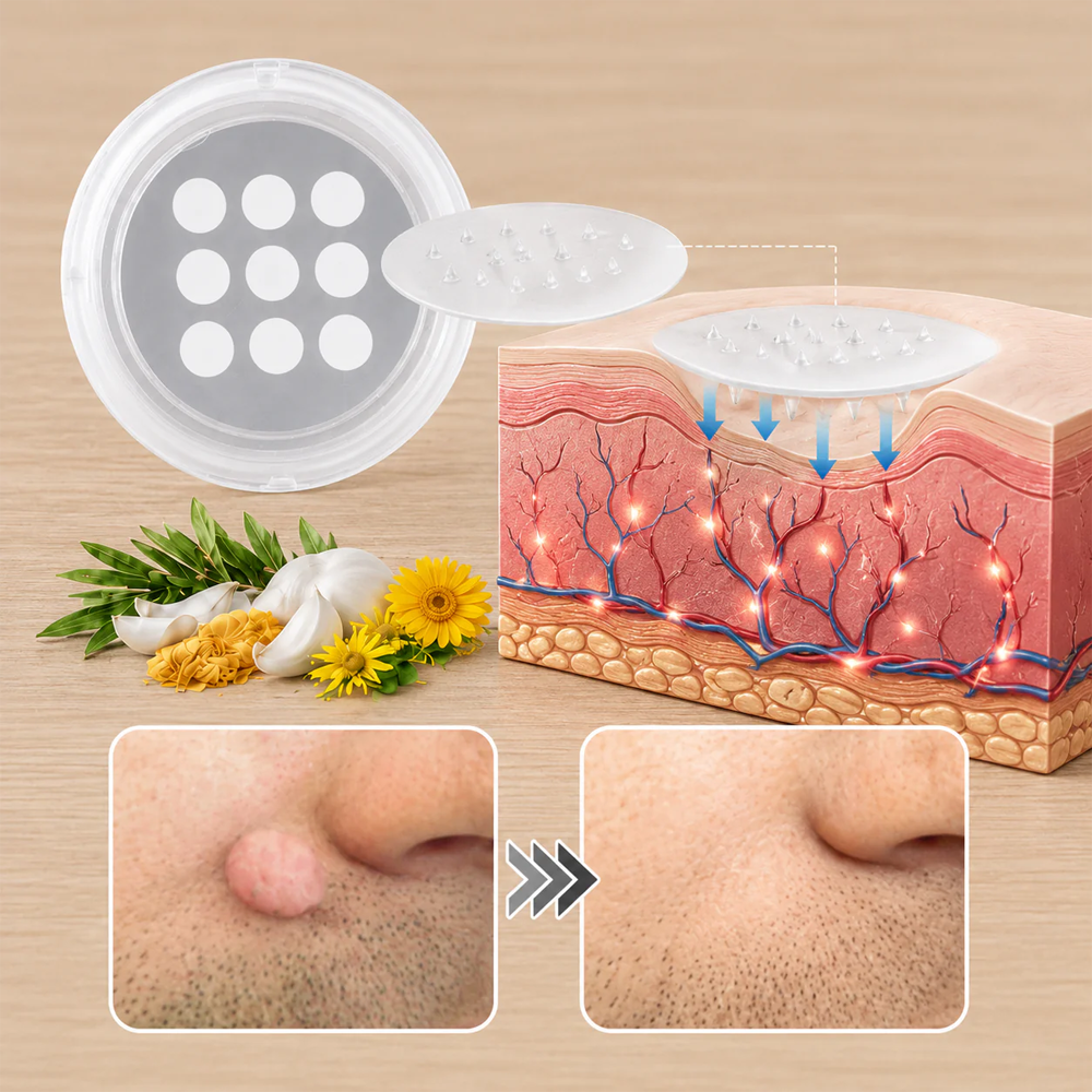👩‍⚕️GFOUK® 2-in-1 Microneedle & Hydrocolloid Patch🍀 | Removes raised moles, acne, flat warts, and skin tags | Helps improve wrinkles, scars, and blemishes | Invisible patches for face and body.