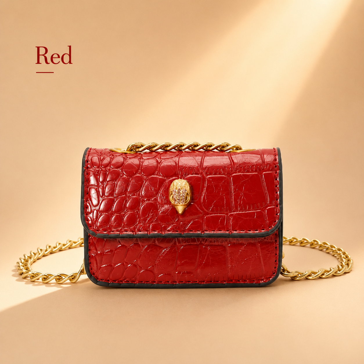 🏆 Top Rated! 80K+ SOLD!🔥Crocodile Texture Mini Flip Cover Crossbody Bag, Vintage Luxury Mini Handbag, Fashionable Chain Shoulder Strap