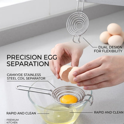 Premium Egg Separator: Stainless Steel Spiral Design for Fast & Precise Yolk Separation