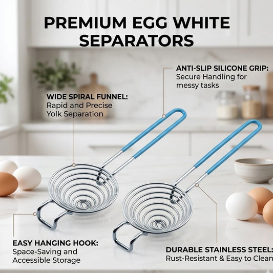 Premium Egg Separator: Stainless Steel Spiral Design for Fast & Precise Yolk Separation