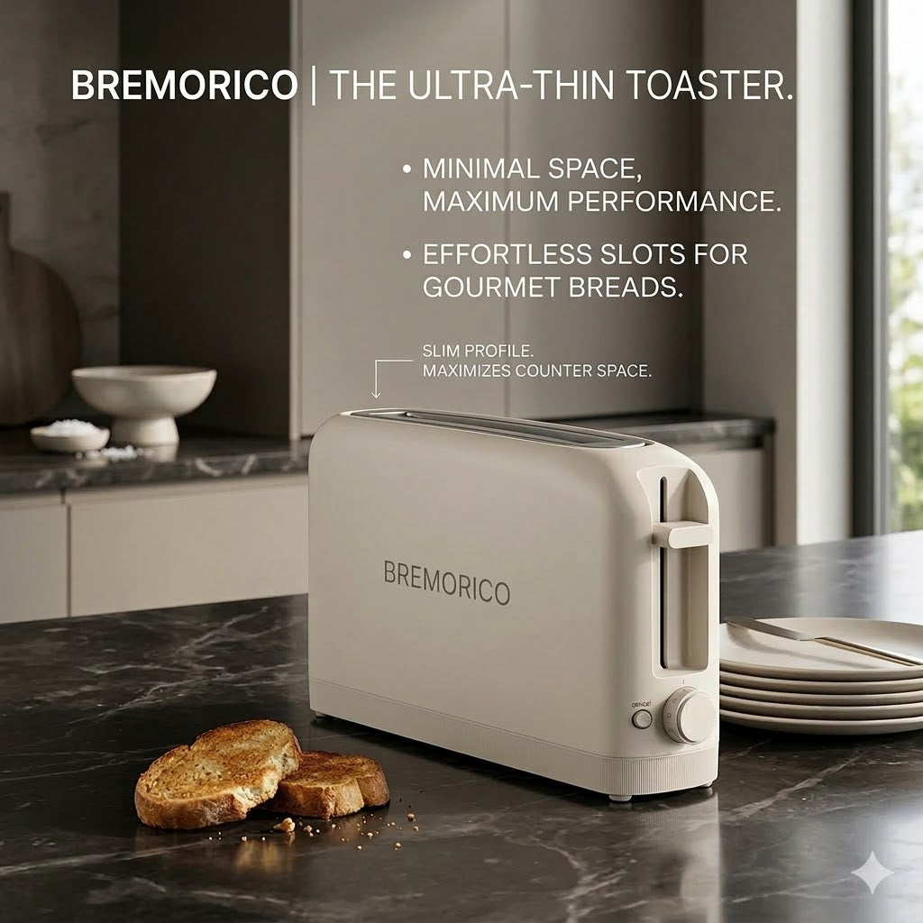 Havitera Slim Series: Ultra-Thin Toaster — Breakfast Aesthetics for Every Corner, Tailored for Small Kitchens.