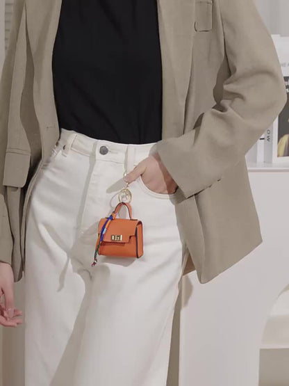 💥 Almost Gone! Cute Mini Bag Pendant for Car Keys & Purses 🌈 Top-Tier Leather. Don't Miss the Season’s Best Seller! 🏆