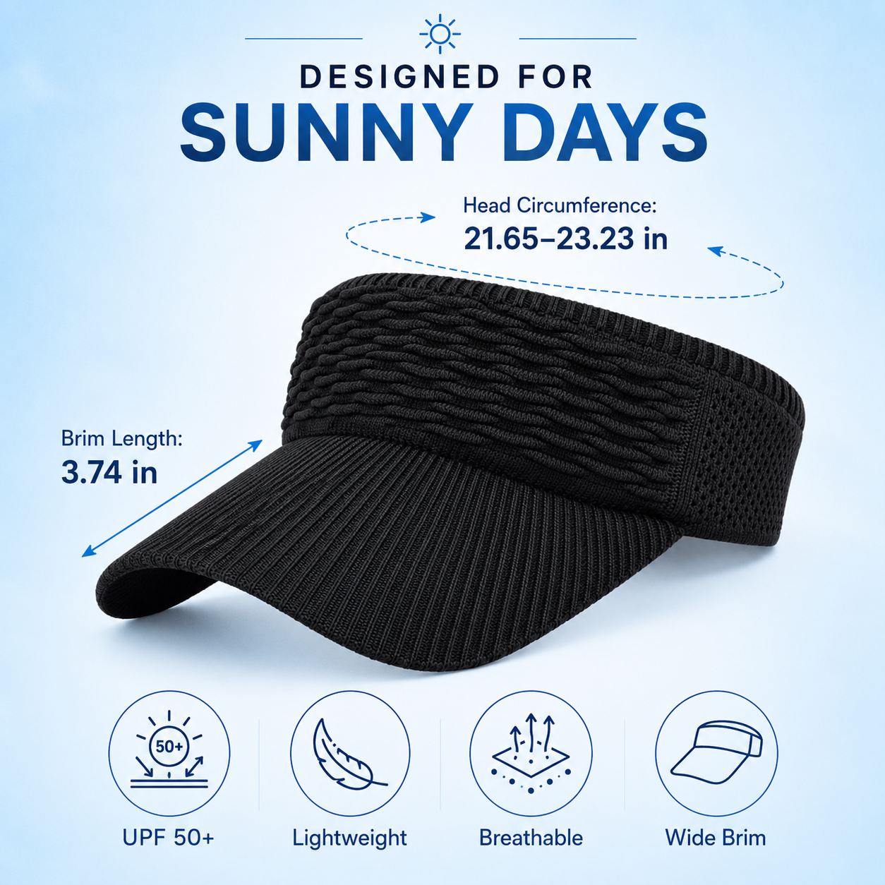 ☀️Women's High Ponytail Sun Visor Hat Aesthetic Breathable Open-Top UV Protection Cap