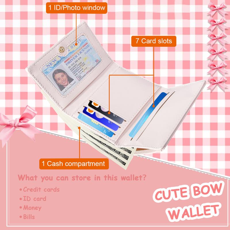 👛Cute Coquette Bow Wallet Small Compact Wallet