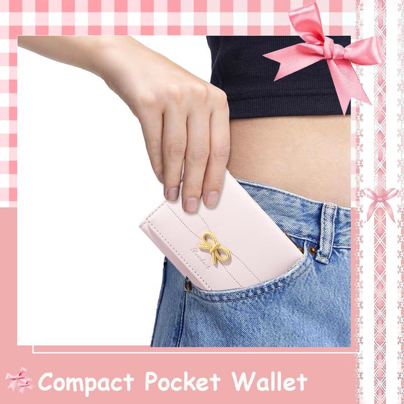 👛Cute Coquette Bow Wallet Small Compact Wallet