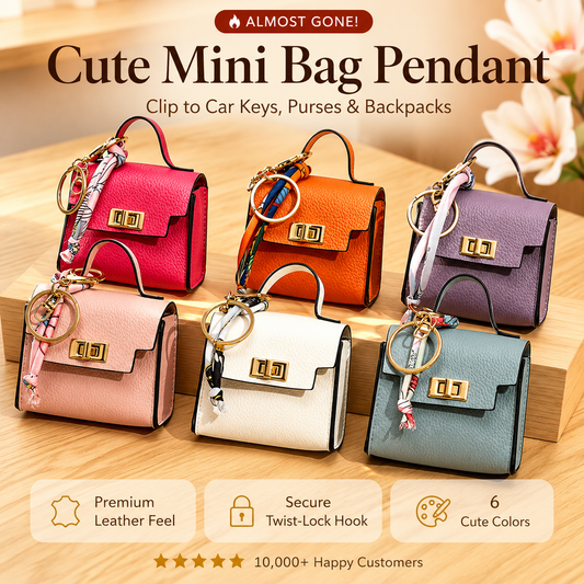 💥 Almost Gone! Cute Mini Bag Pendant for Car Keys & Purses 🌈 Top-Tier Leather. Don't Miss the Season’s Best Seller! 🏆