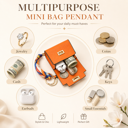 💥 Almost Gone! Cute Mini Bag Pendant for Car Keys & Purses 🌈 Top-Tier Leather. Don't Miss the Season’s Best Seller! 🏆