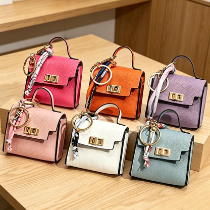 💥 Almost Gone! Cute Mini Bag Pendant for Car Keys & Purses 🌈 Top-Tier Leather. Don't Miss the Season’s Best Seller! 🏆