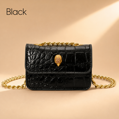 🏆 Top Rated! 80K+ SOLD!🔥Crocodile Texture Mini Flip Cover Crossbody Bag, Vintage Luxury Mini Handbag, Fashionable Chain Shoulder Strap