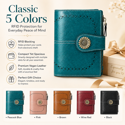 🎁 Almost Gone! ✨Women's Fashion Hollow Out Design Flower Decor Short Wallet
